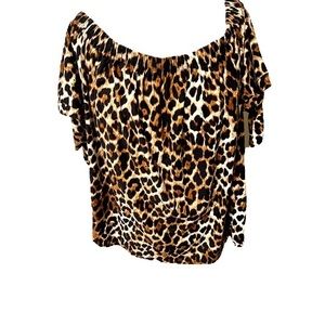 Harlow‎ & Rose Women’s Size 2X blouse. Leopard print. H17.